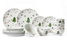 Cookinglife Serviesset - Kerstservies - Porselein - Rood 18-delig / 6 personer