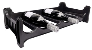 Vinstativ Stapelbar Sort - Plast - 6 Flasker