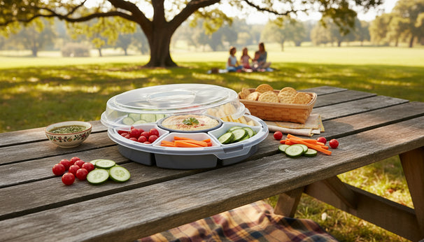 Cookinglife Snackbak Rund Ø 31 cm - med 5 løse bakker