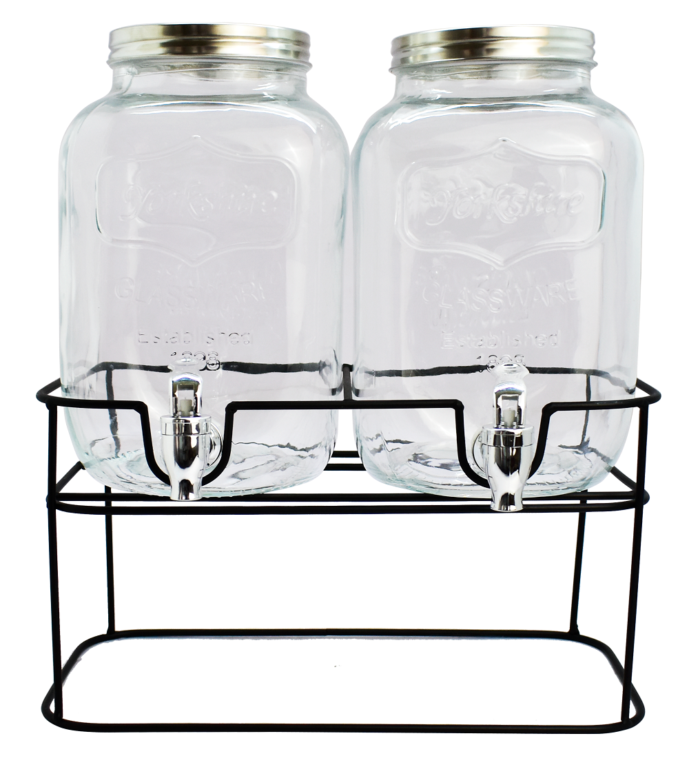 Cookinglife Dubbele Drankdispenser - med holder - 2 x 4 liter