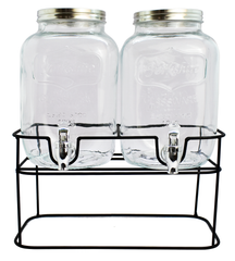 Cookinglife Dubbele Drankdispenser - med holder - 2 x 4 liter