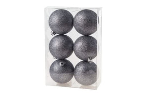 Cosy & Trendy Julepynt Glitter Grå 6-Delt