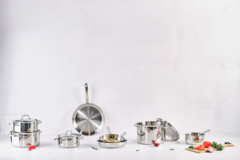 Cookinglife Stegepandssæt Superior Triply RVS 2-Delt ø 24 & 28 cm - egnet til alle varmekilder - uden non-stick belægning