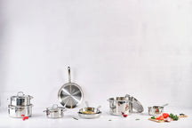 Cookinglife Stegepandssæt Superior Triply RVS 2-Delt ø 24 & 28 cm - egnet til alle varmekilder - uden non-stick belægning