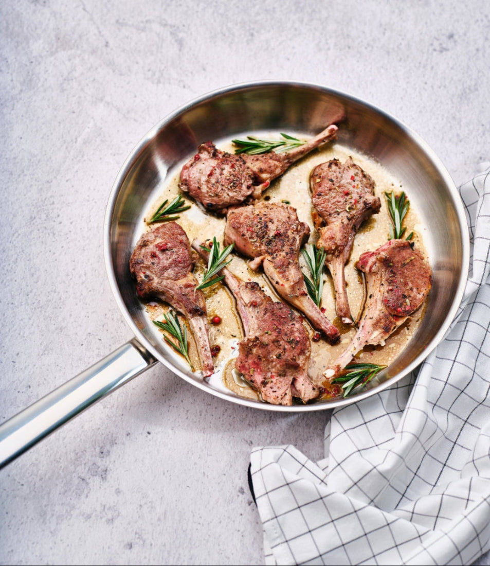 Cookinglife Pannenset Essential Steel 6-Delig - RVS - Kookpan ø 16, 18, 20 cm & Steelpan ø 16 cm + Koekenpan Superior ø 24 & 28 cm - geschikt voor alle warmtebronnen