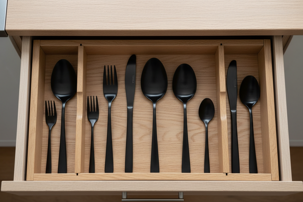 Studio Tavola Bestikset - Classic - Sort - 42-delt / 8 personer