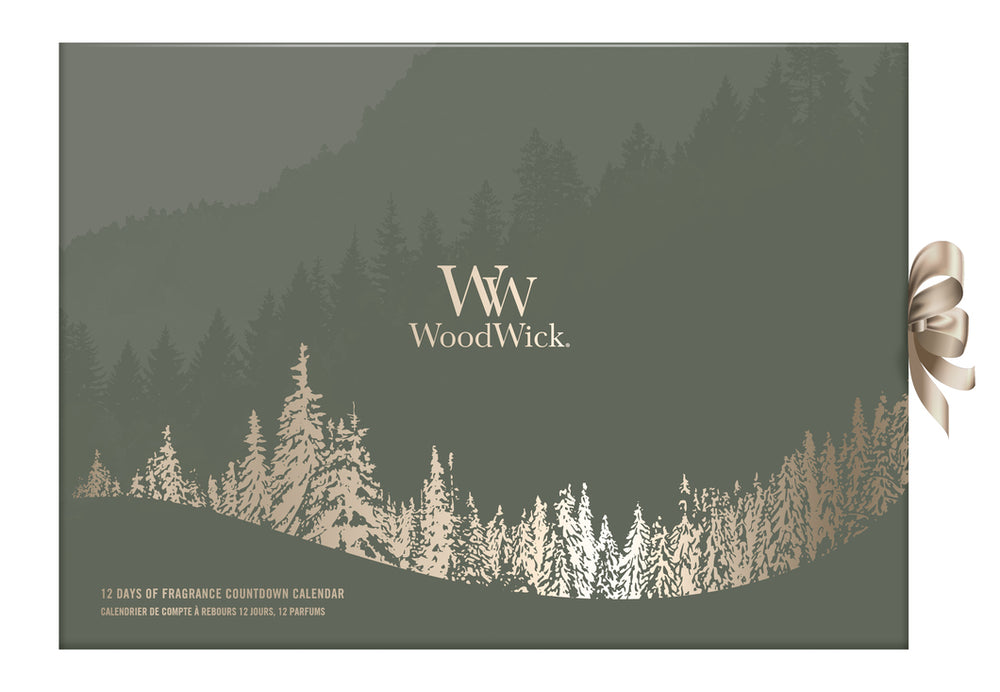 WoodWick Julekalender 12 Days of Fragrance - 12 Styk - Duftlys i Glas - Trævæge