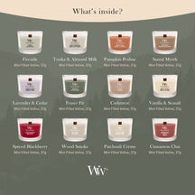 WoodWick Julekalender 12 Days of Fragrance - 12 Styk - Duftlys i Glas - Trævæge