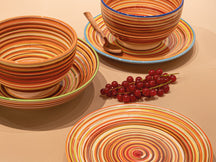 Cookinglife Serviesset Rhythm & Lines 18-delig / 6 personer - 6 middagstallerkener, 6 morgenmadstallerkener og 6 dybe tallerkener