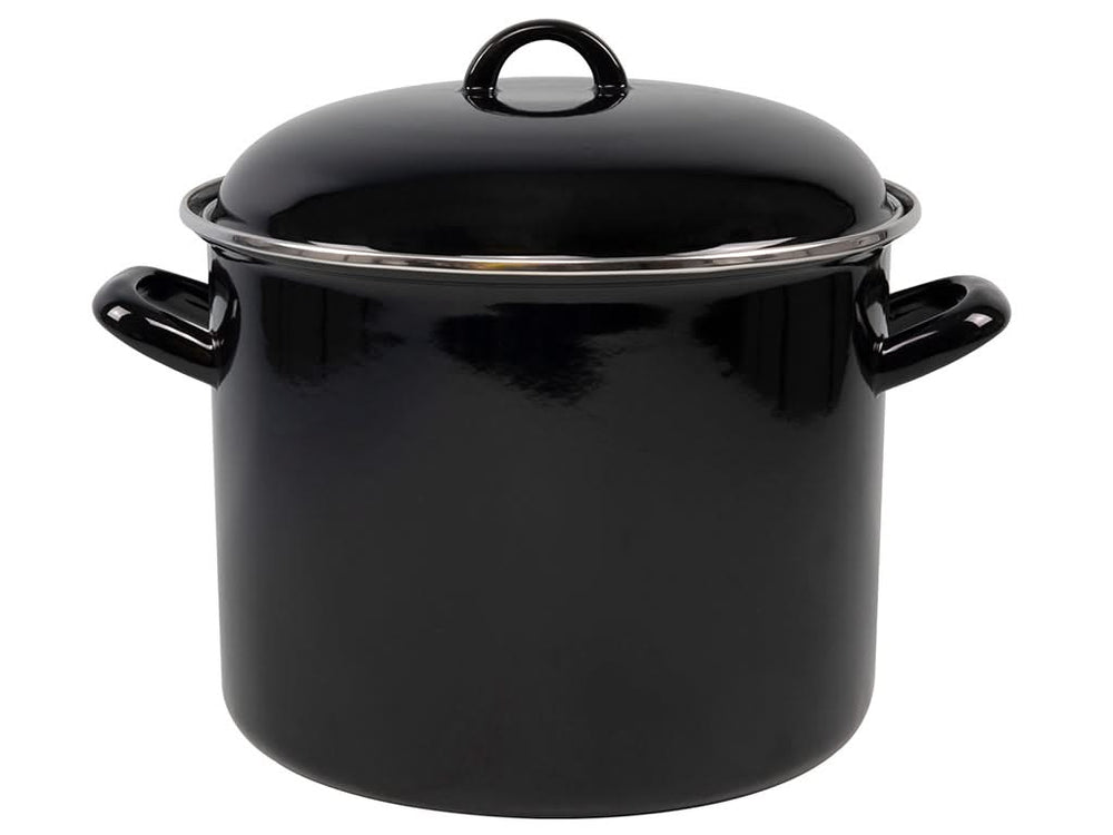 Cookinglife Soeppan - Emalje - Sort - ø 24 cm / 8 liter - emaljeret non-stick belægning