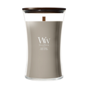 WoodWick Duftlys Large Wood Smoke - 18 cm / ø 10 cm - Duftlys i Glas - Trævæge
