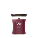 WoodWick Duftlys Medium Dark Cherry - 11 cm / ø 10 cm - Duftlys i Glas - Trævæge
