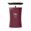 WoodWick Duftlys Large Dark Cherry - 18 cm / ø 10 cm - Duftlys i Glas - Trævæge