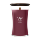 WoodWick Duftlys Large Dark Cherry - 18 cm / ø 10 cm - Duftlys i Glas - Trævæge