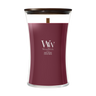 WoodWick Duftlys Large Dark Cherry - 18 cm / ø 10 cm - Duftlys i Glas - Trævæge