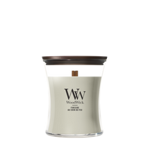 WoodWick Duftlys Medium Fireside - 11 cm / ø 10 cm - Duftlys i Glas - Trævæge