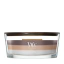 WoodWick Duftlys Ellipse Trilogy Radiant Cashmere - 9 cm / 19 cm - Duftlys i Glas - Trævæge