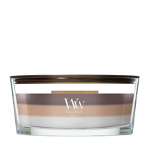 WoodWick Duftlys Ellipse Trilogy Radiant Cashmere - 9 cm / 19 cm - Duftlys i Glas - Trævæge