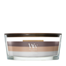 WoodWick Duftlys Ellipse Trilogy Radiant Cashmere - 9 cm / 19 cm - Duftlys i Glas - Trævæge