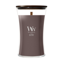 WoodWick Duftlys Large Iris Woods - 18 cm / ø 10 cm - Duftlys i Glas - Trævæge