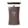 WoodWick Duftlys Large Iris Woods - 18 cm / ø 10 cm - Duftlys i Glas - Trævæge