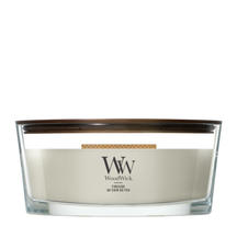 WoodWick Duftlys Ellipse Fireside - 9 cm / 19 cm - Duftlys i Glas - Trævæge