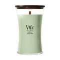 WoodWick Duftlys Large Matcha Zest - 18 cm / ø 10 cm - Duftlys i Glas - Trævæge