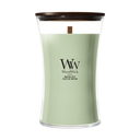 WoodWick Duftlys Large Matcha Zest - 18 cm / ø 10 cm - Duftlys i Glas - Trævæge