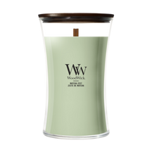 WoodWick Duftlys Large Matcha Zest - 18 cm / ø 10 cm - Duftlys i Glas - Trævæge