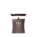 WoodWick Duftlys Medium Iris Woods - 11 cm / ø 10 cm - Duftlys i Glas - Trævæge