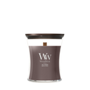 WoodWick Duftlys Medium Iris Woods - 11 cm / ø 10 cm - Duftlys i Glas - Trævæge