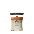 WoodWick Duftlys Medium Trilogy Vanilla Embers - 11 cm / ø 10 cm - Duftlys i Glas - Trævæge
