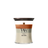 WoodWick Duftlys Medium Trilogy Vanilla Embers - 11 cm / ø 10 cm - Duftlys i Glas - Trævæge