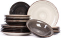Cookinglife Serviesset Delice Grå 18-delt / 6 personer - 6 middagstallerkener, 6 dybe tallerkener og 6 morgenmadstallerkener