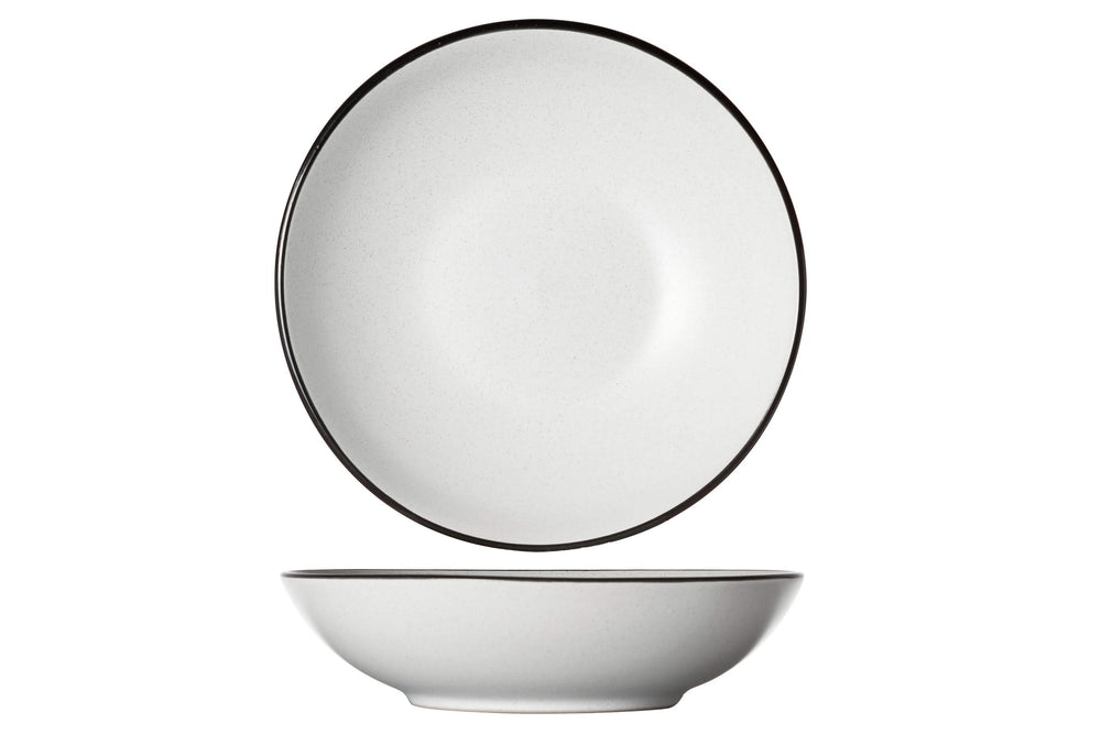Cosy & Trendy Dybe Tallerkener / Pastatallerkener Speckle Hvid ø 20 cm - 6 stk.