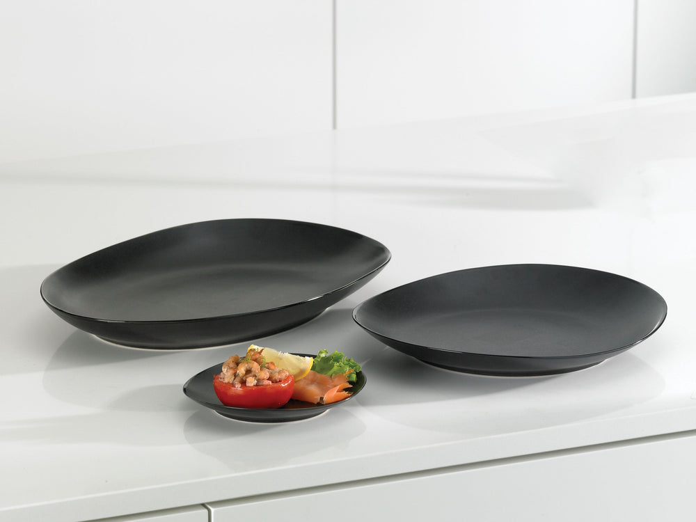 Cosy & Trendy Morgenmadstallerkener / Desserttallerkener Vongola Black - 22 x 20 cm - 4 Styk