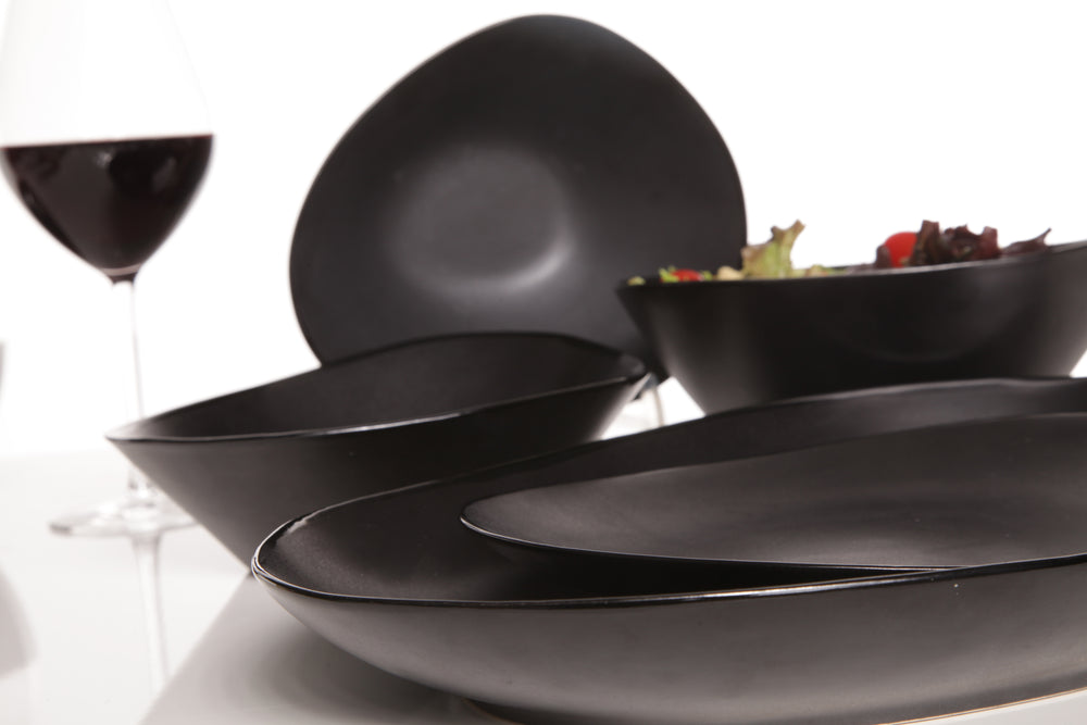 Cosy & Trendy Morgenmadstallerkener / Desserttallerkener Vongola Black - 22 x 20 cm - 4 Styk