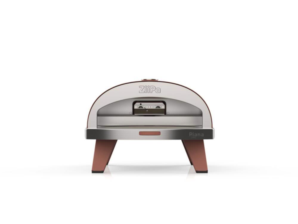 ZiiPa Pizza Oven Piana - Gasmodel - med Thermometer - Terracotta - til ø 30 cm pizzaer - Roterende pizzasten