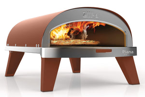 ZiiPa Pizza Oven Piana - Gasmodel - med Thermometer - Terracotta - til ø 30 cm pizzaer - Roterende pizzasten