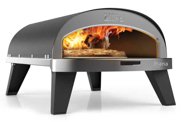 ZiiPa Pizza Oven Piana - Gasmodel - med Thermometer - Skifer - til ø 30 cm pizzaer - Roterende pizzasten