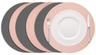 Cookinglife Placemats - Dobbelt så meget - Vegansk læder - Grå / Rosa ø 38 cm - 6 Stykker