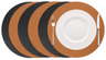 Cookinglife Placemats - Dobbelt så meget - Vegansk læder - Cognac / Sort ø 38 cm - 6 Stykker
