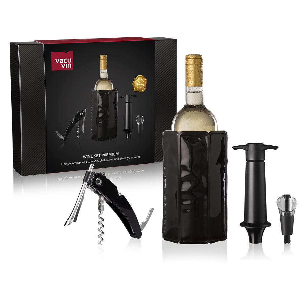 Vacu Vin Vinsæt Premium - Sort - 4 dele sæt