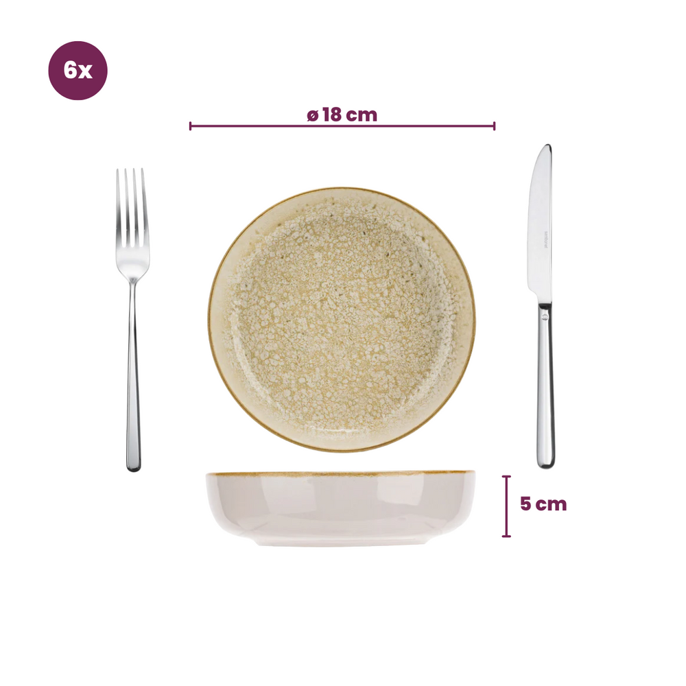 Cosy & Trendy Dybe Tallerkener / Pastatallerkener Baltic Luna ø 18 cm - 6 stk.