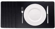 Cookinglife Placemats - Vegan læder - Sort - 46 x 33 cm - 6 stk.