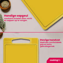 Cookinglife Skærebræt med saftkanal 35 x 25 x 0.85 cm - Gul