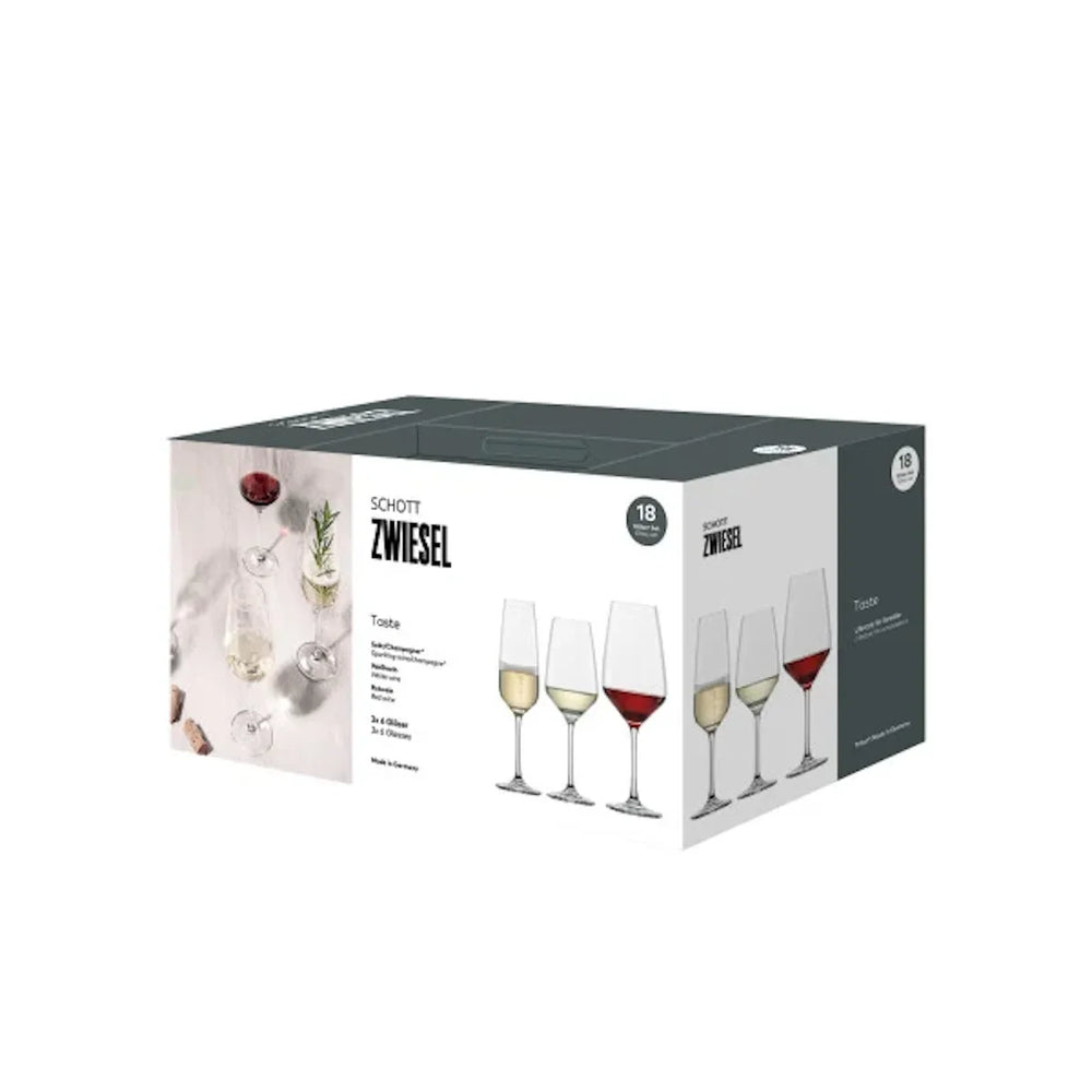 Schott Zwiesel Wijnglazenset Tulip 18-delige - Røde wijnglas, Hvide wijnglas og Champagneglas