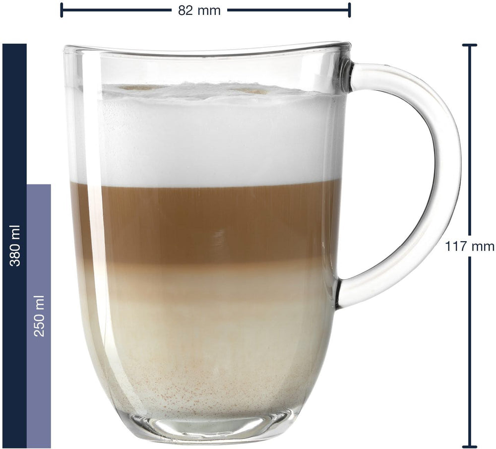 Leonardo Latte Macchiato Glas - Napoli 380 ml - 6 stk - Varmebestandig