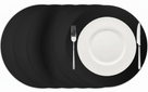 Cookinglife Placemats - Vegan læder - Sort - ø 38 cm - 6 stk.