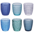 Villa d'Este Home Vandglas Geometrie Ocean - Blå - 350 ml - 6 stk.